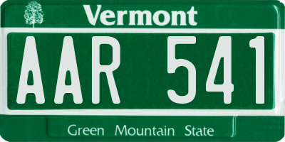 VT license plate AAR541