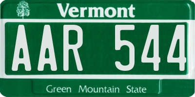 VT license plate AAR544