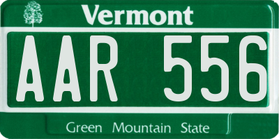 VT license plate AAR556