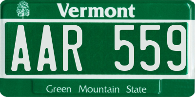 VT license plate AAR559