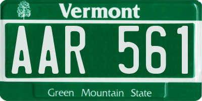 VT license plate AAR561