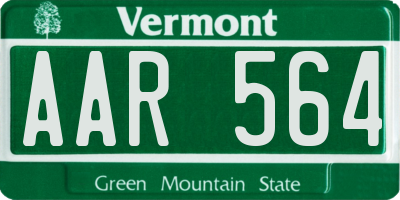 VT license plate AAR564