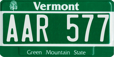 VT license plate AAR577