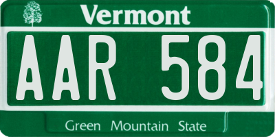 VT license plate AAR584