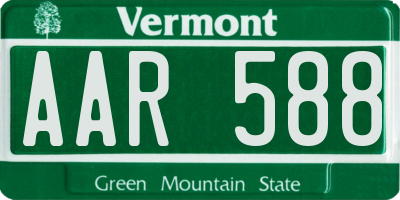 VT license plate AAR588