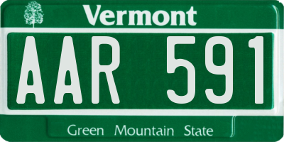 VT license plate AAR591