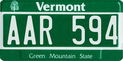 VT license plate AAR594