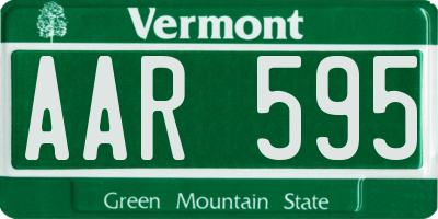 VT license plate AAR595