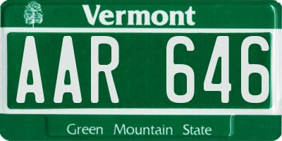 VT license plate AAR646