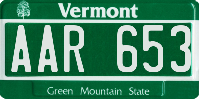 VT license plate AAR653