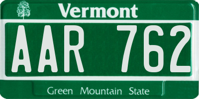VT license plate AAR762