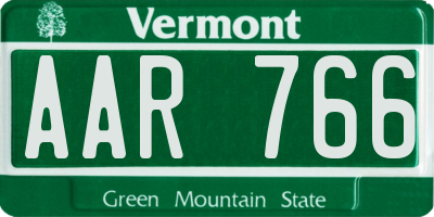 VT license plate AAR766
