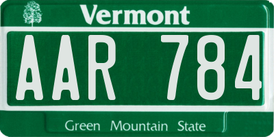 VT license plate AAR784