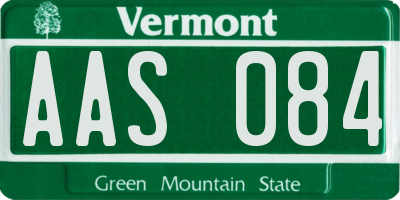 VT license plate AAS084