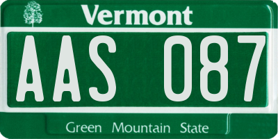 VT license plate AAS087