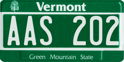 VT license plate AAS202