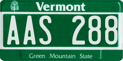 VT license plate AAS288