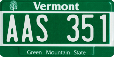 VT license plate AAS351