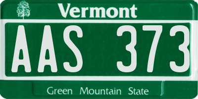 VT license plate AAS373