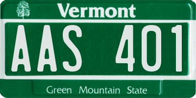 VT license plate AAS401