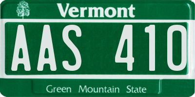 VT license plate AAS410