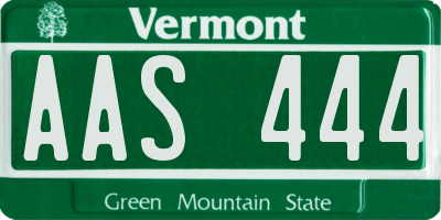 VT license plate AAS444