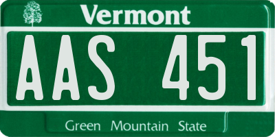 VT license plate AAS451