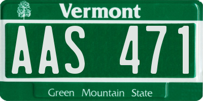 VT license plate AAS471