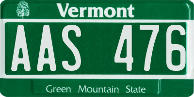 VT license plate AAS476