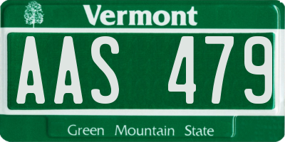 VT license plate AAS479