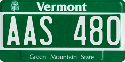 VT license plate AAS480