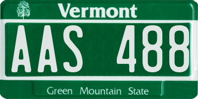 VT license plate AAS488