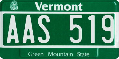 VT license plate AAS519