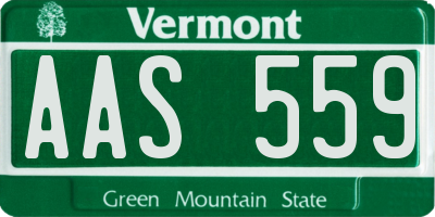 VT license plate AAS559