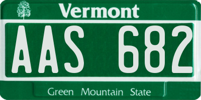 VT license plate AAS682