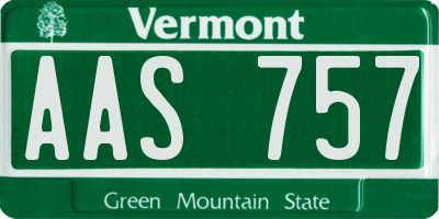 VT license plate AAS757