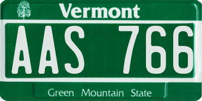 VT license plate AAS766