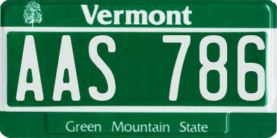 VT license plate AAS786