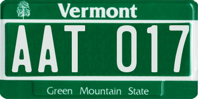 VT license plate AAT017
