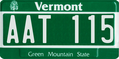 VT license plate AAT115
