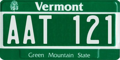 VT license plate AAT121