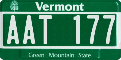VT license plate AAT177