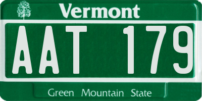 VT license plate AAT179