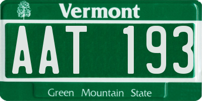 VT license plate AAT193