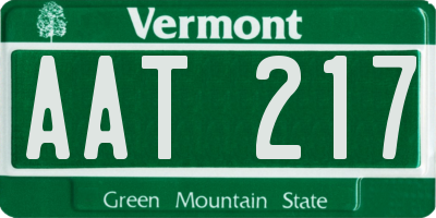 VT license plate AAT217