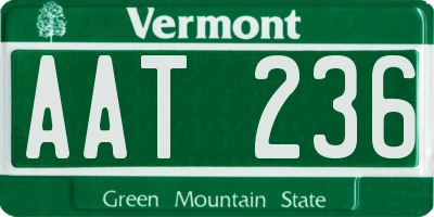 VT license plate AAT236