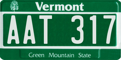 VT license plate AAT317