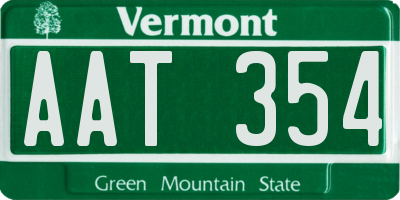 VT license plate AAT354
