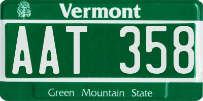 VT license plate AAT358