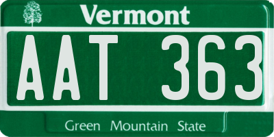 VT license plate AAT363